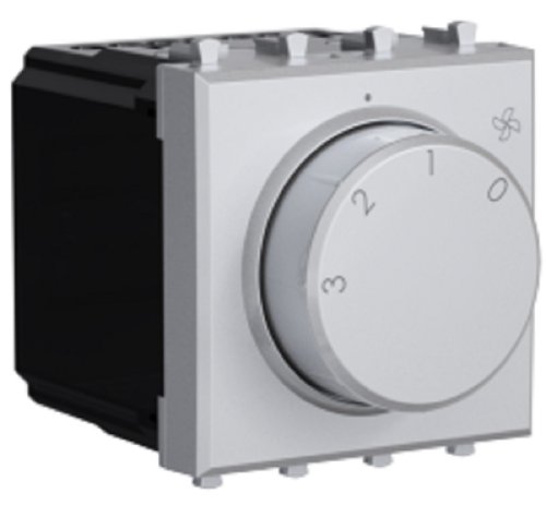 Выключатель вентилятора модульный DKC Avanti 4-поз. 2 мод. закаленная сталь картинка